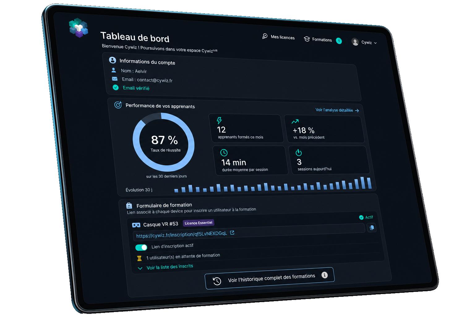 Rapport d'analyse IA CywizVR : taux de vigilance par équipe et failles les plus fréquentes